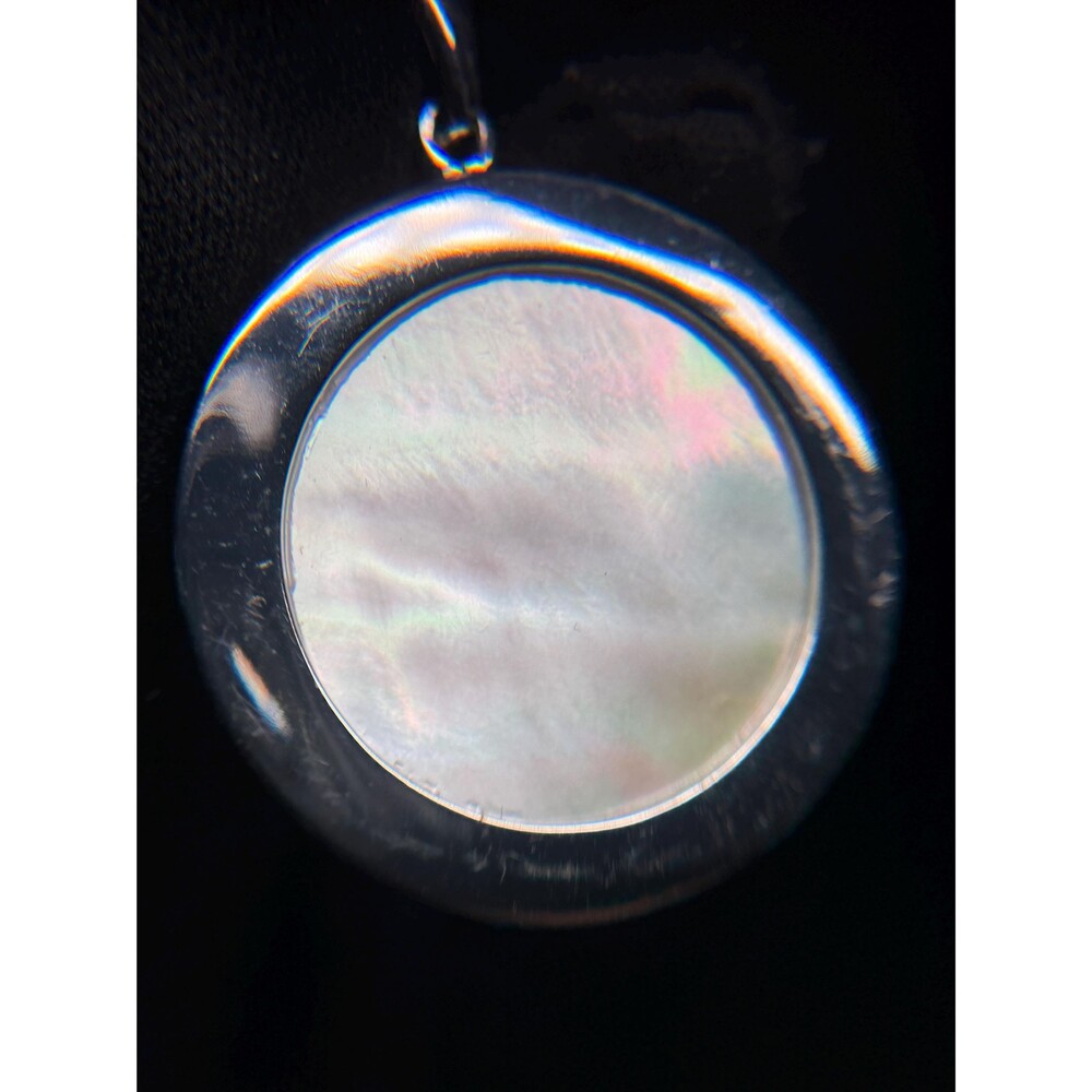 Sterling Silver Four Leaf Clover Pendant Necklace Mother of Pearl 20.5" - Picture 3 of 14